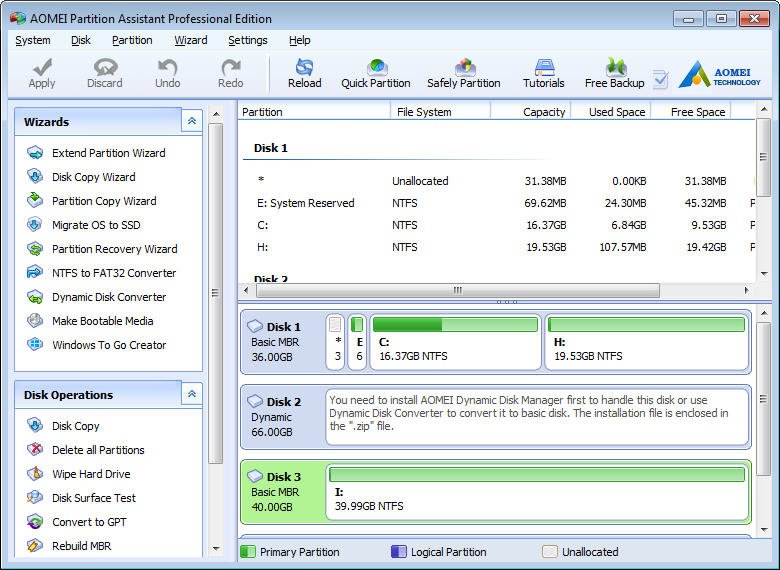 Aomei Partition Assistant Standard Edition Free Download